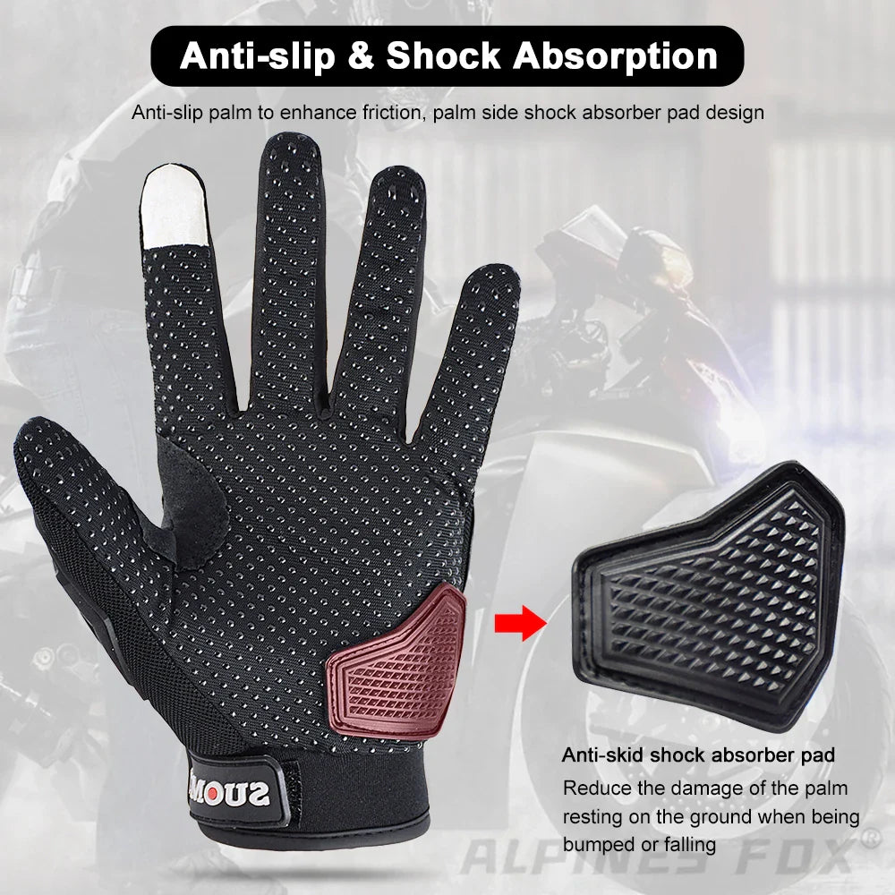 Suomy Motorcycle Gloves – Breathable Moto Gloves with Touch Screen for Racing, Riding, and Cycling – Summer Sports Protective Gear for Honda