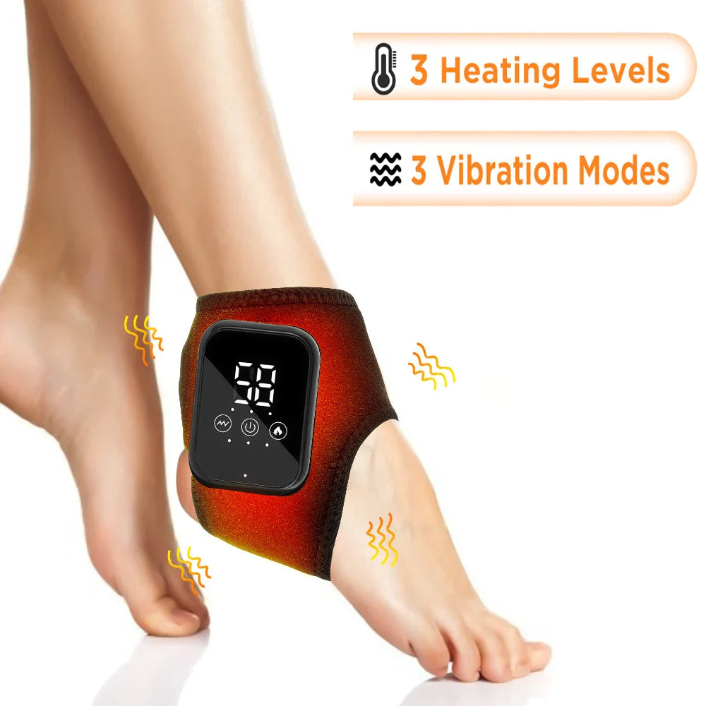 Electric Foot & Hand Massager with Heat and Vibration – Portable Ankle & Joint Relaxation Therapy Device