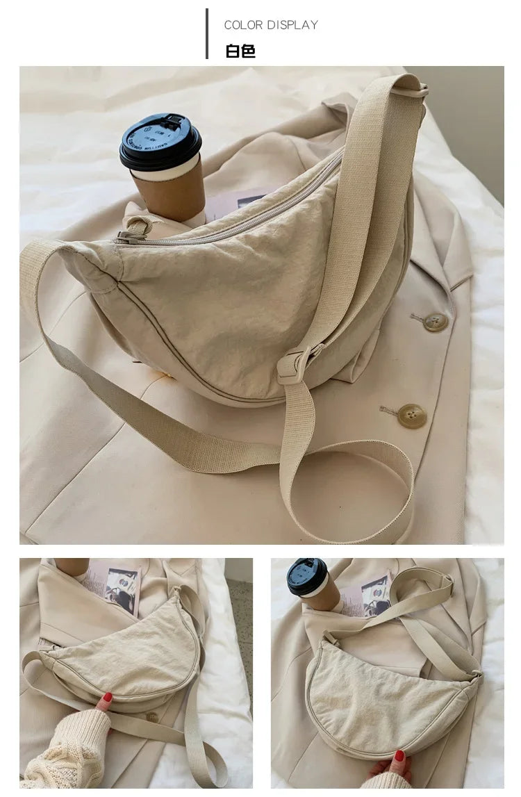 Casual Nylon Hobo Crossbody Bag for Women – Shoulder, Half Moon, Tote Travel Shopper & Purses