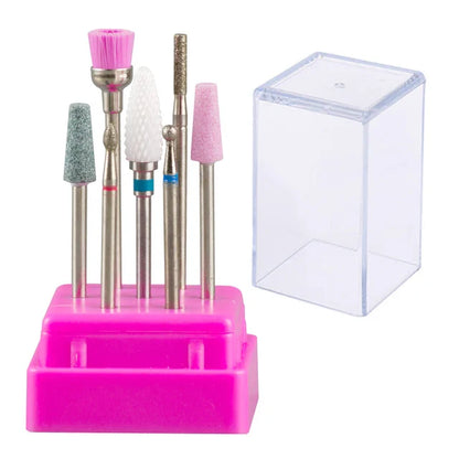 7pcs Nail Art Tungsten Steel Milling Cutter Set - Ceramic Nail Drill Bits for Electric Nail Machine & Pedicure Tool Accessories