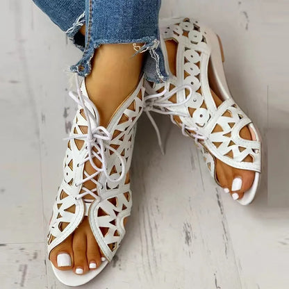2023 Women’s Summer Gladiator Boot Sandals – Shoelace Wedge Heel Comfortable Leisure Shoes
