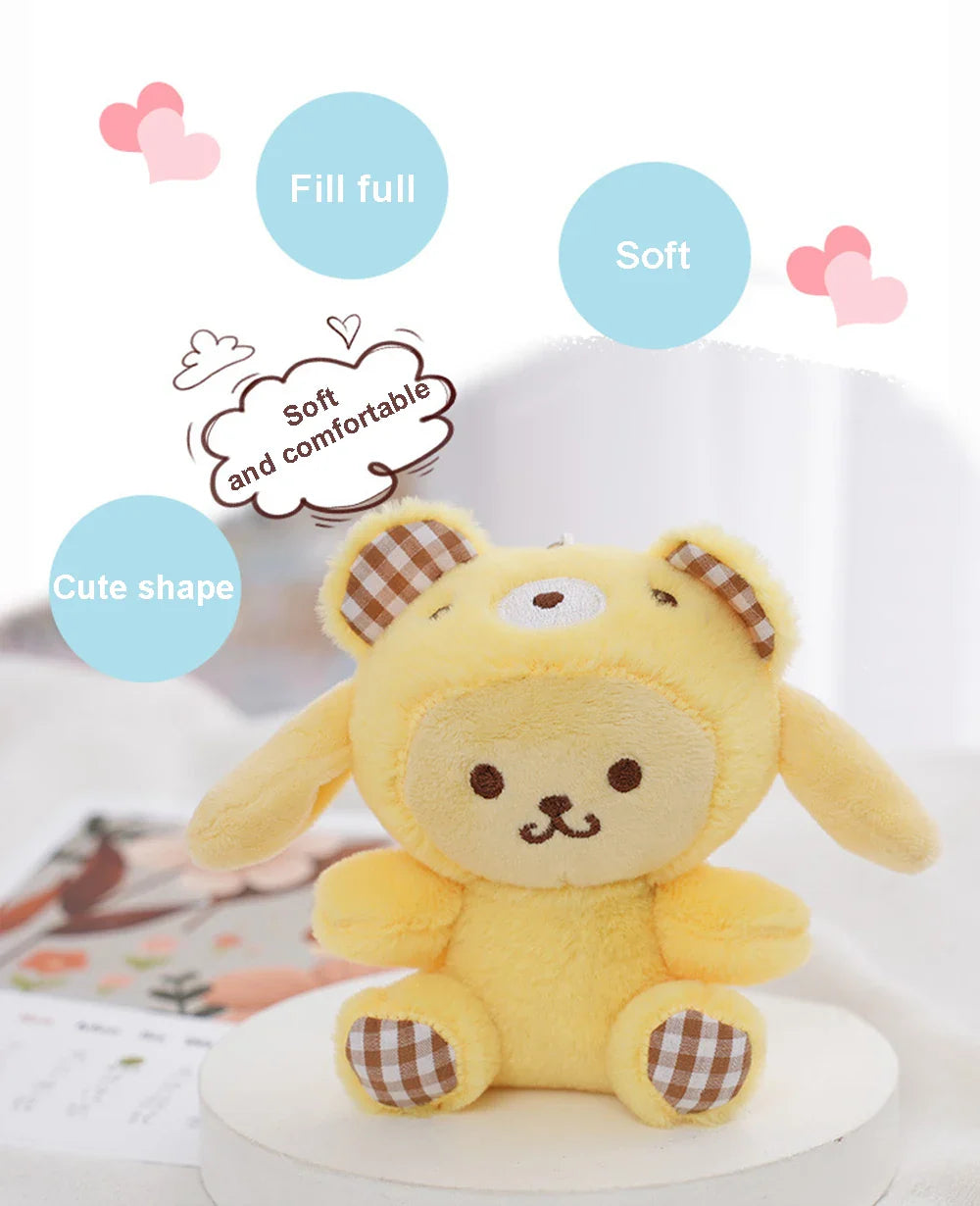 Sanrio Kawaii Plush Keychain — Hello Kitty, My Melody, Kuromi & Cinnamoroll Stuffed Cartoon Doll Pendant for Backpack Decoration