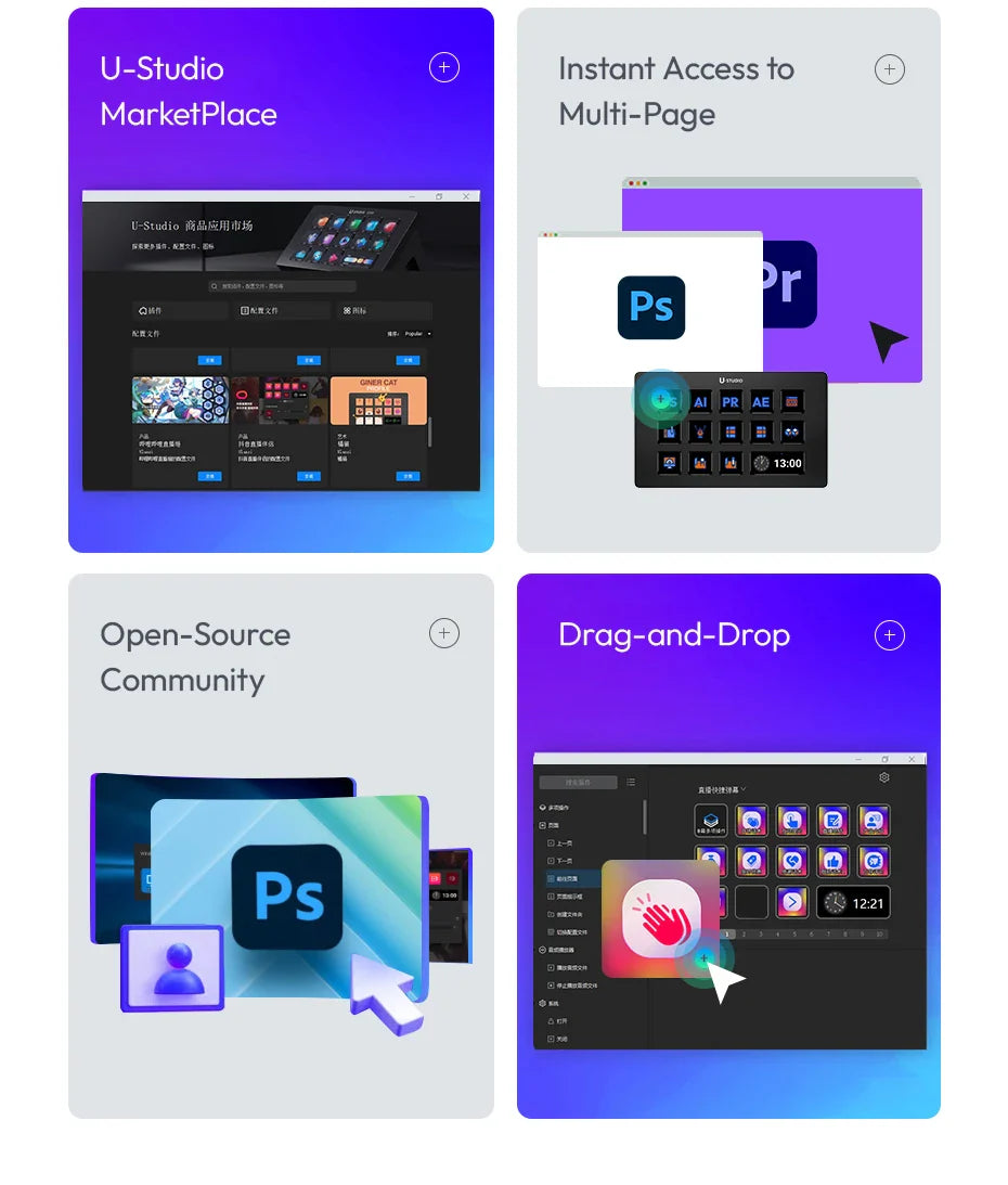 Ulanzi D200 Live Streaming Controller – 13 LCD Keys for Vlog, Content Creation, Photo & Video Editing, Gaming, Office Work