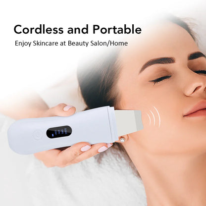 Ultrasonic Skin Scrubber – 4-Mode Facial Spatula for Deep Cleaning, Lifting & Peeling Skincare Device
