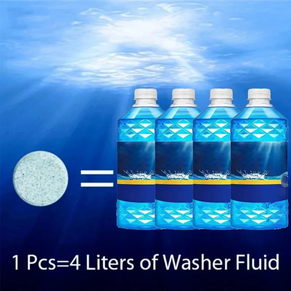 Car Windshield Glass Washer Tablets | Concentrated Effervescent Fluid for Car Wipers & Window Cleaning