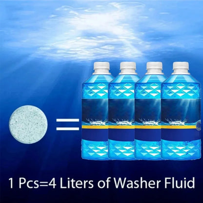 Car Windshield Glass Washer Tablets | Concentrated Effervescent Fluid for Car Wipers & Window Cleaning