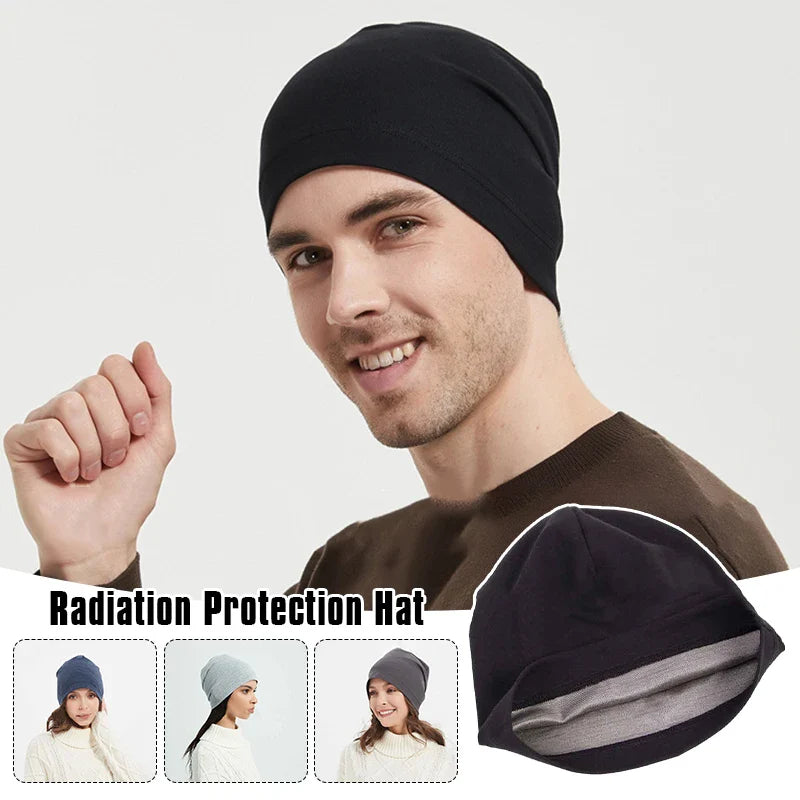 Silver Fiber EMF Protection Cap - Shield Against Radiation, RFID, and Electromagnetic Waves - Computer & EMF Protection Hat Beanie
