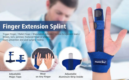 Adjustable Finger Splint Brace — Aluminum Alloy Support for Straightening Broken Fingers, Arthritis & Pain Relief