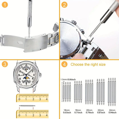 Watch Repair Tool Kit – Link Band Pin Remover & Adjuster Set for Professional Watchmaking