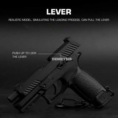 Tactical Mini Pistol Keychain - P320 G17 Gun Shape Detachable Key Ring Realistic Model Toy Decoration