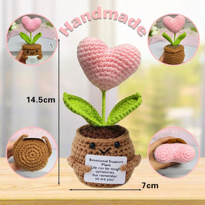 Positive Energy Crochet Doll — Handmade Knitted Plush Potato, Plant, Avocado, Bee & Animal Pocket Hug Emotional Support Gift