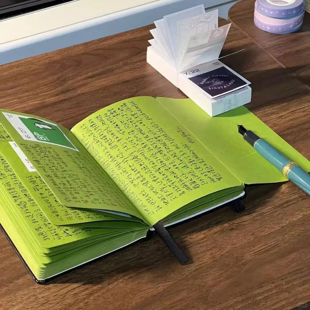 Matcha Foldable Notebook Planner - Portable Ins-Style Student Diary & Stationery Notebook