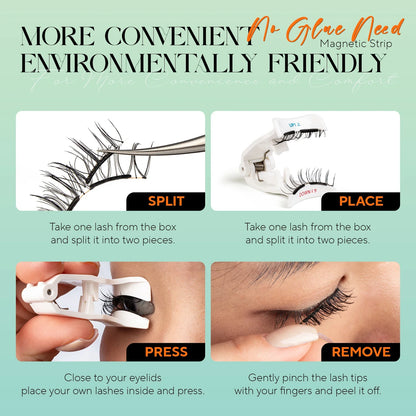 VYRILA Soft Magnetic Eyelashes Reusable No Glue 3D Natural Look Magnetic Lashes Kit Easy Apply Eye Makeup