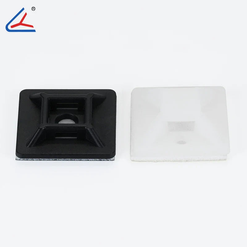 ND 20/50/100PCS Self-Adhesive Cable Tie Mounts – Zip Wire Tie Holder with Screw Hole Base