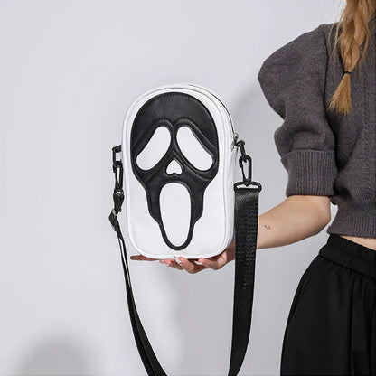 Halloween Ghost Crossbody Bag — Skull Shoulder Bag for Women & Girls, Y2K Punk Hiphop Skeleton Handbag