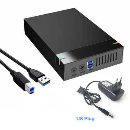 3.5" USB 3.0 to SATA HDD Enclosure — High-Speed External Hard Drive Case, Supports up to 10TB for PC & Laptop