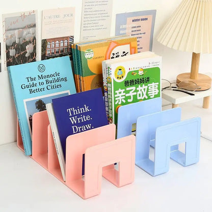 Multi-Function Bookshelf & Bookend Organizer – Desk Stand for Books, Magazines, CDs, Files, School & Office Supplies