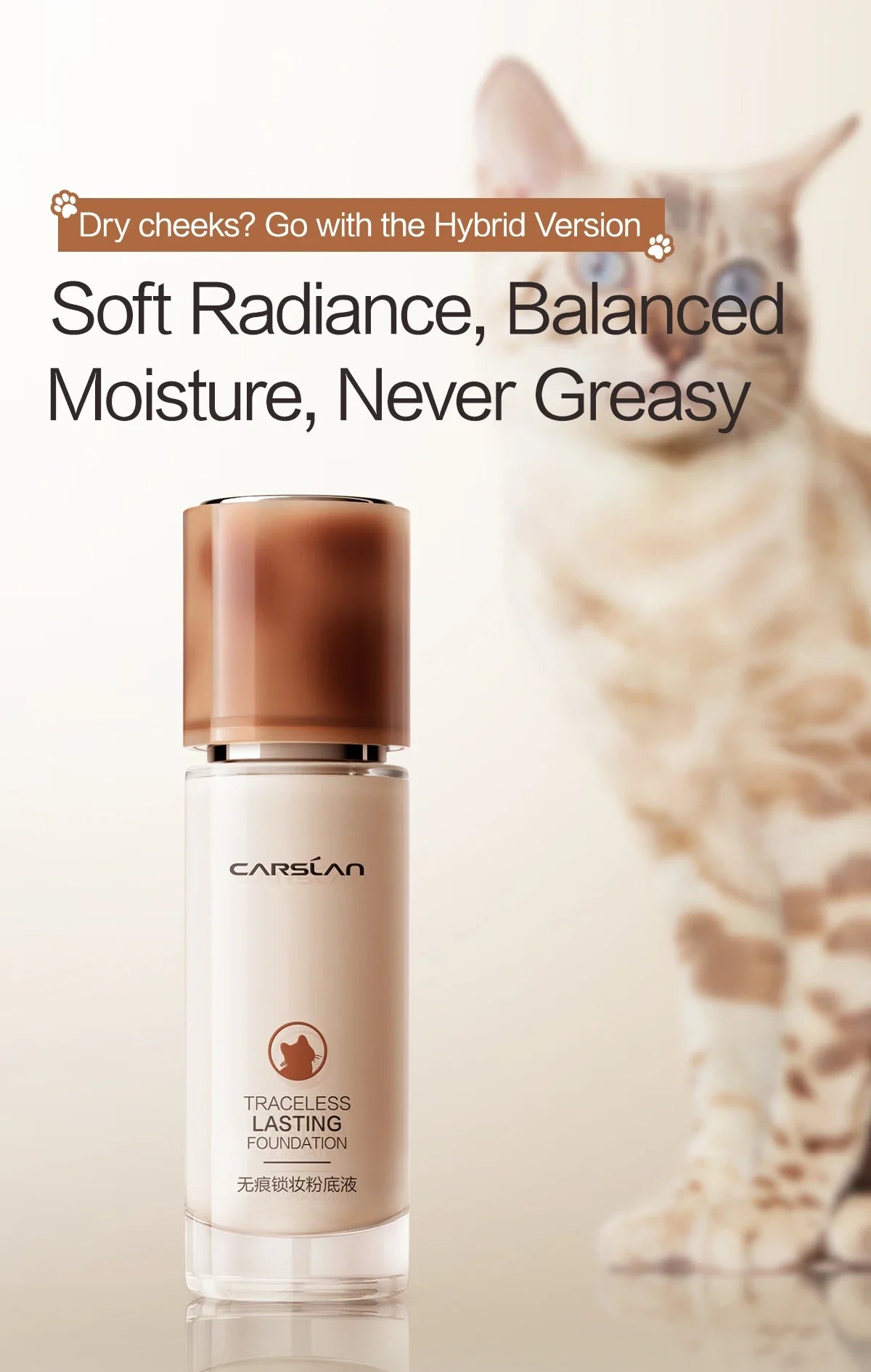 CARSLAN Long-Lasting Moisture Matte Liquid Foundation – Full Coverage Concealer, Whitening & Oil Control Face Base Makeup