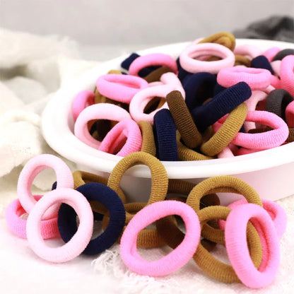 100/200PCS Colorful Nylon Elastic Hair Bands – Small Ponytail Holders for Women & Girls Hair Accessories