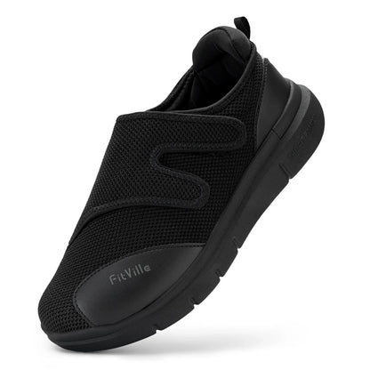 FitVille Men’s Extra Wide 4E Diabetic Walking Shoes, Orthopedic Adjustable Comfort Shoes for Swollen Feet with Arch Support & Cushioning