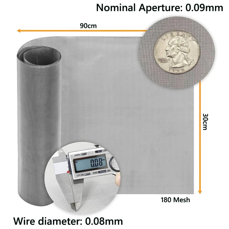 304 Stainless Steel Mesh Filter Sheets 4–400 Mesh Woven Wire Screen 1–5pcs High Quality Filtration Mesh