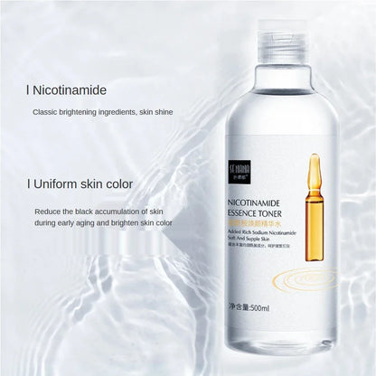 500ml Essence Water Toner — Niacinamide & Hyaluronic Acid for Moisturizing, Brightening, and Dry Skin Care