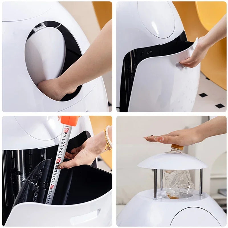 Dinosaur Egg Design Trash Can – Large Capacity Cartoon Garbage Bin for Kitchen & Room Food Waste Disposal