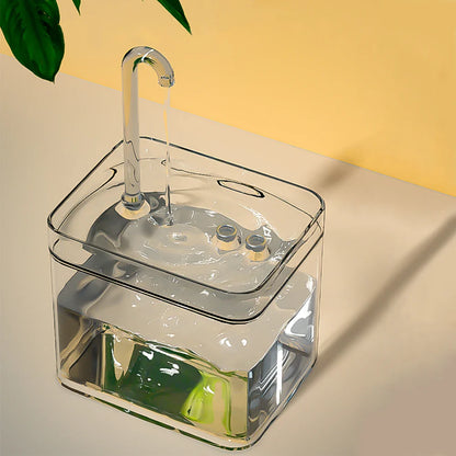 Auto Filter Cat Water Fountain - Transparent Electric Drinker with USB, Mute Recirculate Filtering, Water Dispenser for Cats