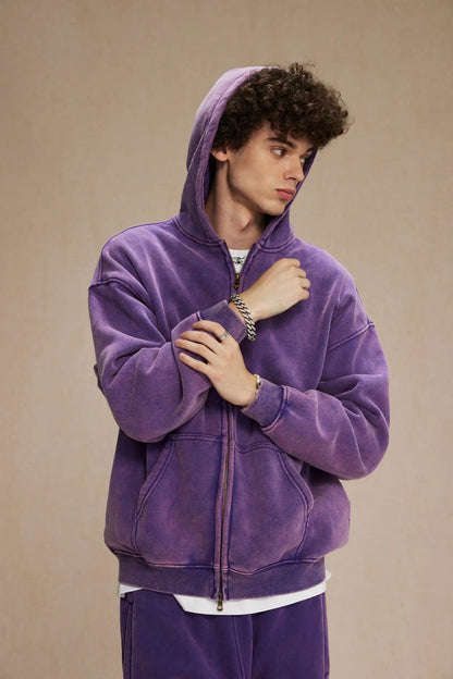 Batik Fleece Zipper Hoodie – Warm Ethnic Style Zip-Up Sweatshirt