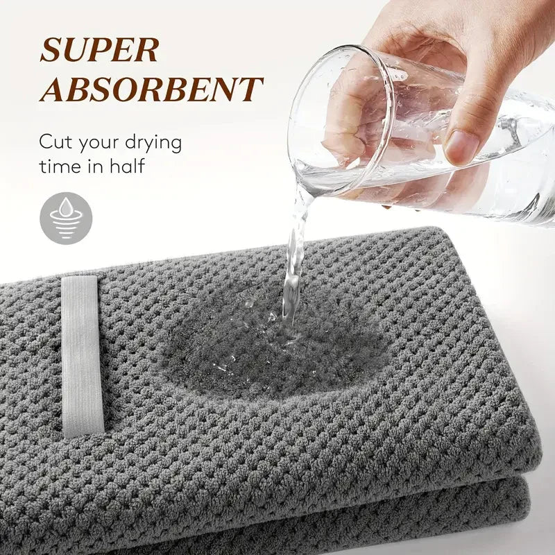 Extra Large Microfiber Hair Towel Wrap – Quick Dry, Ultra-Absorbent Soft Turban with Elastic Band