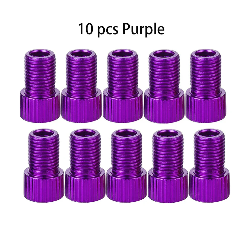 10-Color Aluminum Bicycle Valve Adapter – PRESTA to SCHRADER Converter for Bikes & Cars