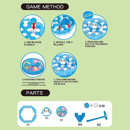Mini Ice Breaking Penguin Game — Save the Little Penguin Desktop Interactive Toy for Kids & Parent-Child Competition