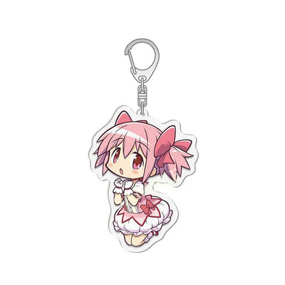 Puella Magi Madoka Magica Anime Keychain – Kaname, Akemi, Homura, Miki, Sayaka, Tomoe, Mami & Kyoko Fan Gift Keyring