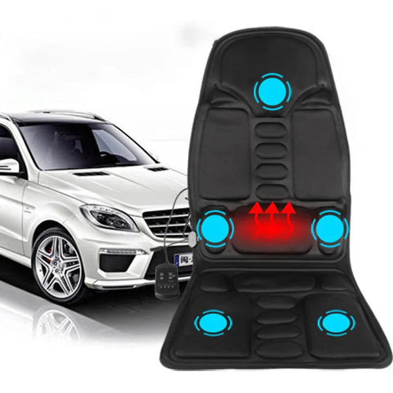 Electric Lumbar Massage Cushion | Car, Home & Office Heated Vibrating Neck & Back Pain Relief Pad