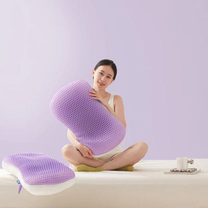 TPE Kinitt Cotton Cervical Pillow - Ergonomic Zero Pressure Curve Neck Support Pillow for Comfortable Sleep & Neck Care