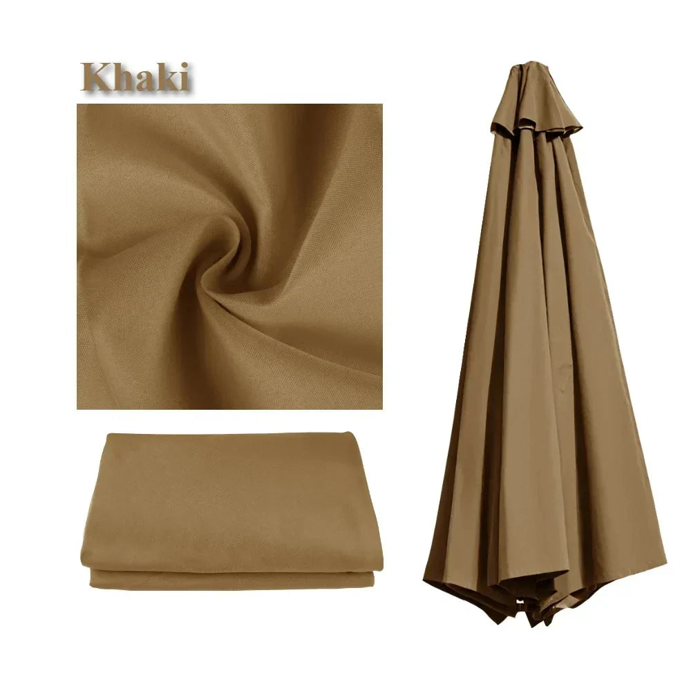 Universal Replacement Patio Umbrella Canopy – Waterproof Sunshade Cover for Garden Parasol (2m/2.5m/2.7m/3m, 6 & 8 Ribs)