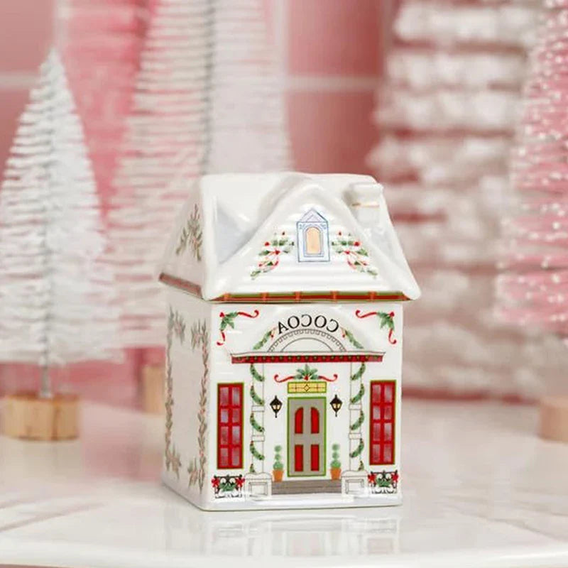 Christmas Holiday Village Spice House Set – Mini 6cm Home Decor for Kitchen, Spices & Tabletop Xmas Ornaments