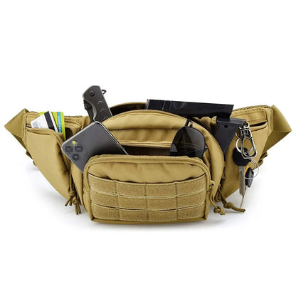 Men's Waist Fanny Pack – Tactical Military, Motorcycle Rider, Sports, Climb, Camping Nylon Belt Bag, Tool Sling Chest and Hip Bum Bag