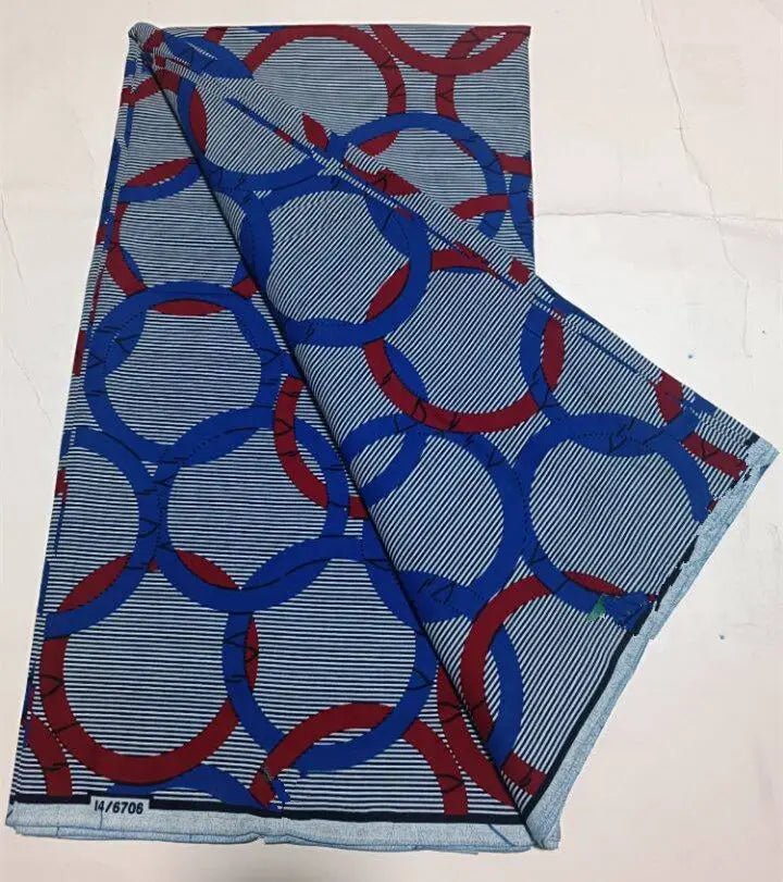 African Wax Print Fabric - 100% Cotton Nigerian Ankara Batik Material for Women’s Dresses