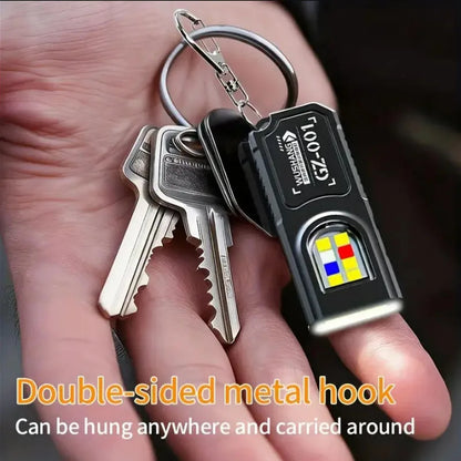 Mini COB LED Keychain Flashlight - USB C Rechargeable Waterproof Pocket Work Light for Camping, Walking & Outdoor Use