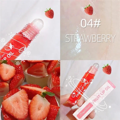 Fruit Lip Gloss Transparent Lip Oil – Moisturizing, Waterproof, Long-Lasting Liquid Lipstick to Reduce Lip Lines
