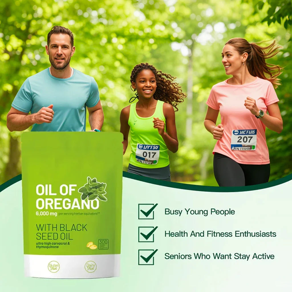 300 Capsules Oil of Oregano with Black Seed Oil — Natural Antioxidants for Fitness & Nutritional Support