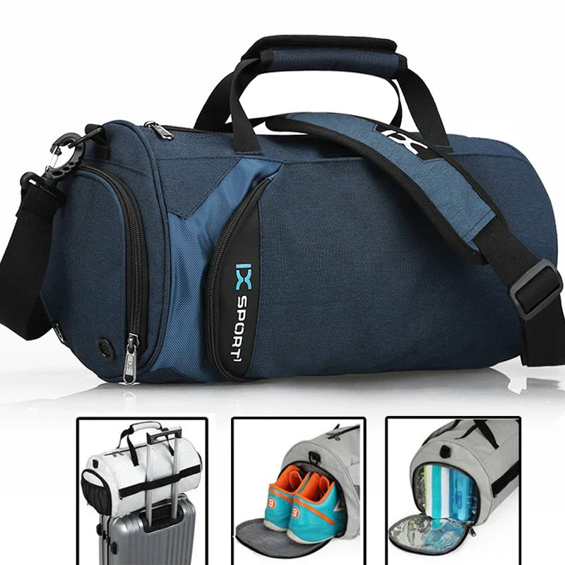 IX Large Gym Bag - Multifunctional Fitness & Travel Shoulder Bag with Wet/Dry Compartments for Men’s Workout, Yoga, and Swimming