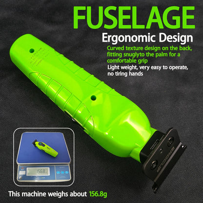 2025 BRDCLIP FA1T Green Professional Hair Trimmer — Barber Carving Electric Clipper with Gradient Finish & Charger Stand