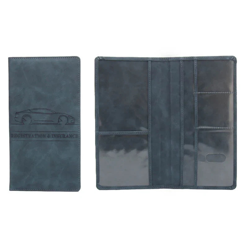 Leather Car Registration & Insurance Holder – Men's Driving License Cover, Auto Documents & Credit Card Storage Bag