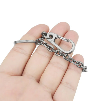 Short Chain Titanium Key Belt Buckle – Titanium Alloy Waist Ring EDC Outdoor Tool