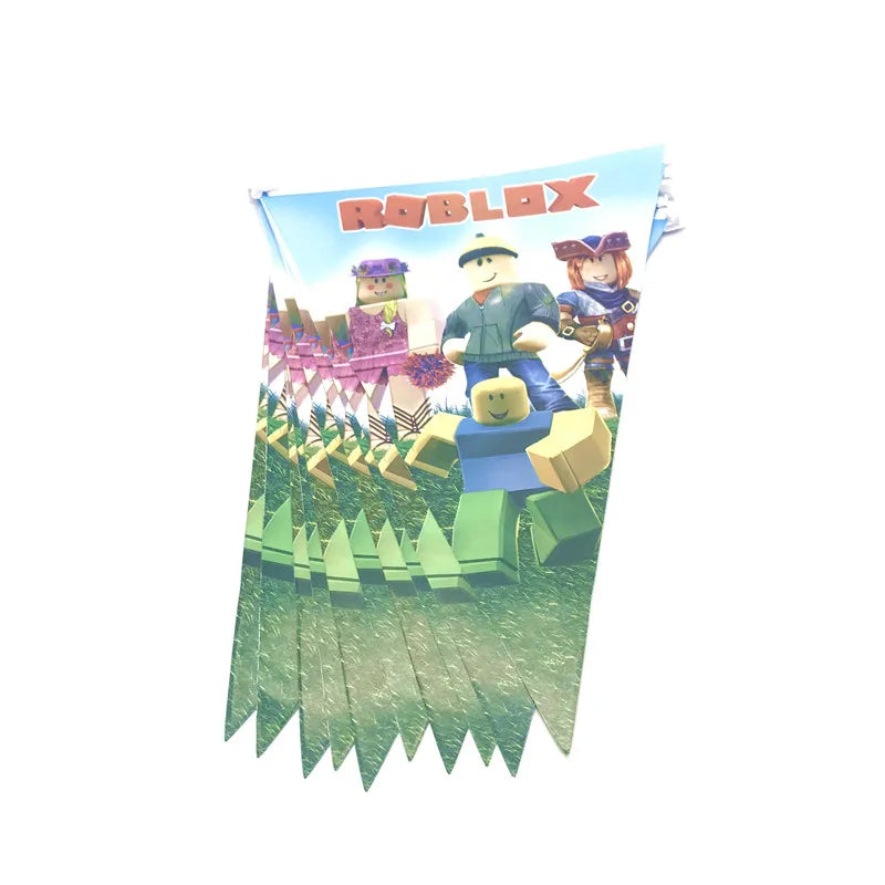 Hot Robot Roblox Kids Party Supplies Set – Disposable Tableware with Paper Plates, Cups, Balloons for Birthday & Baby Shower Decorations