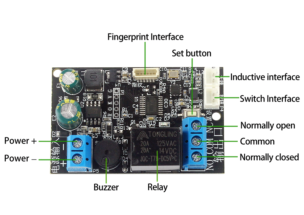 Mobile Phone NFC Fingerprint Relay Control Module – DC10V-120V IC Card Access Controller for Locomotive Car Unlock
