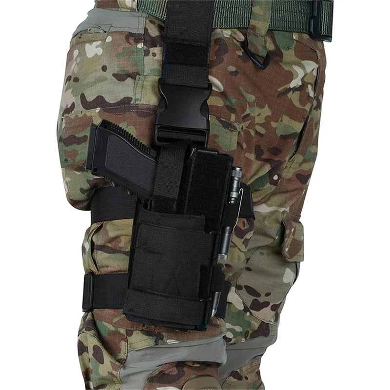 Universal Drop Leg Holster - MOLLE Thigh Platform for Hunting & Paintball with Adjustable Straps