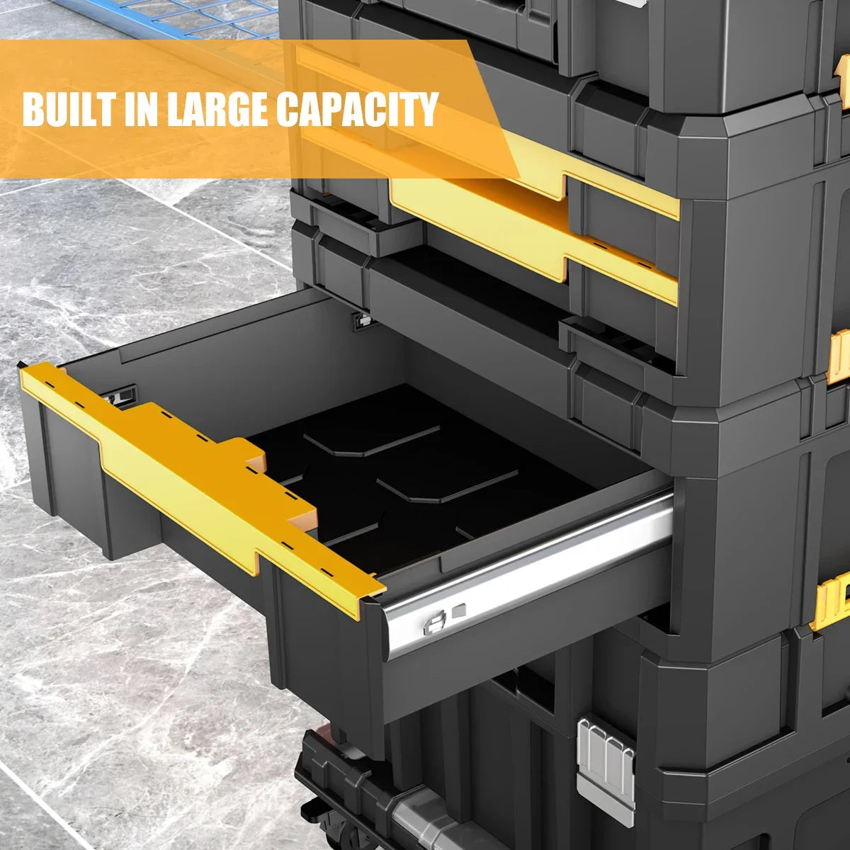 AIRAJ Stackable Modular Toolbox Set — Portable Combo ToolBox with Wheels for Space-Saving Storage & Easy Mobility